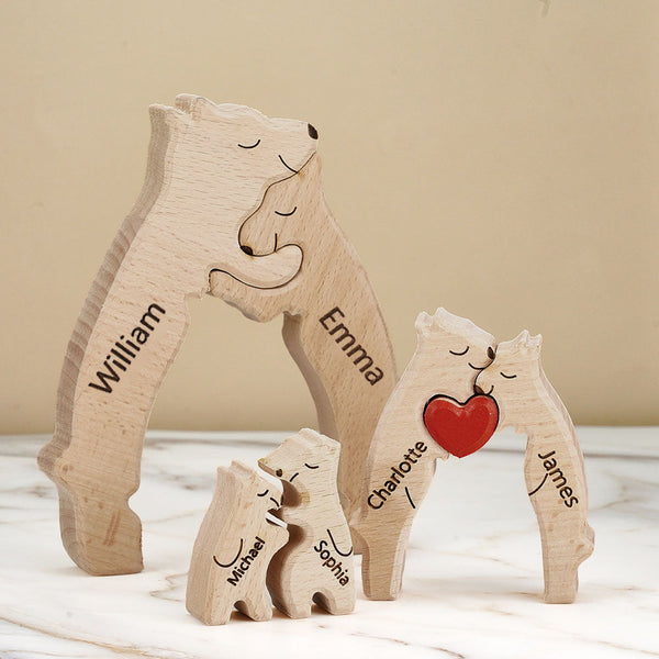Puzzle en bois personnalisé pour une demande de mariage - Ourson Câlin